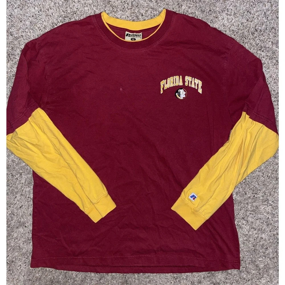 VINTAGE Florida State FSU Long Sleeve Men’s XL Crewneck Russell Athletic‎ USA